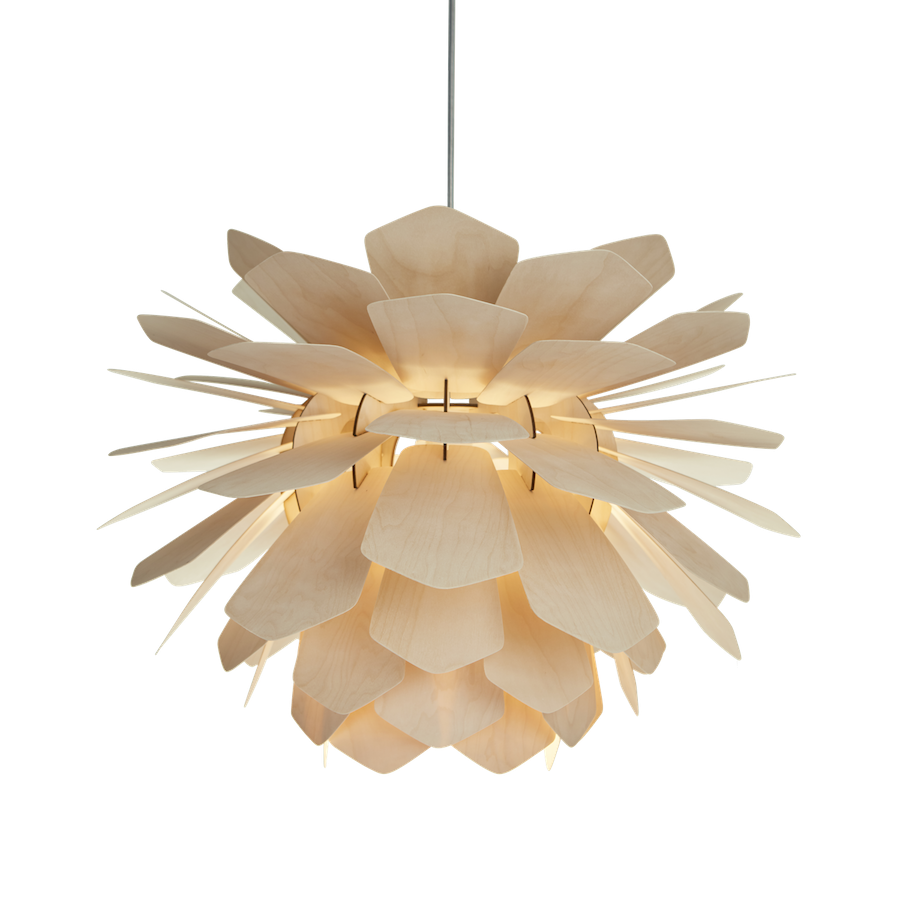 Wood ceiling lamp - light made of birch plywood