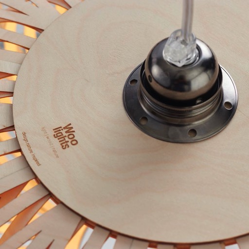 Stripes N° 2 - top view of the lamp. Oxidised metal lampholder.