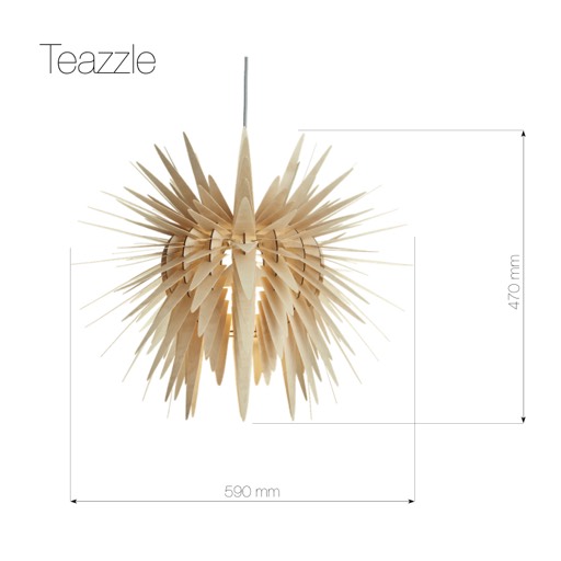 Teazzle modern wooden lamp measurements