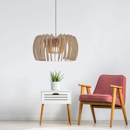 Yoko | modern wooden pendant light in cosy interior